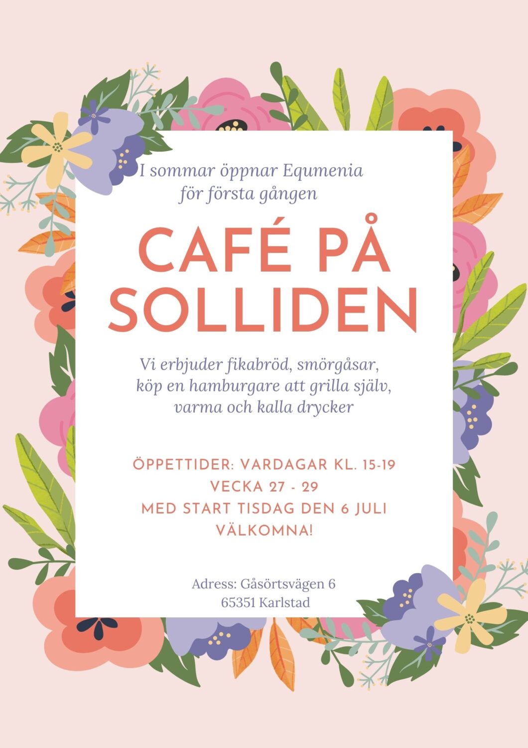 Affisch om sommarcafé